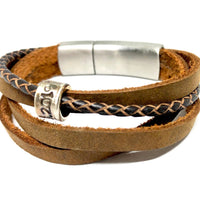 Mens Wrap Bracelet Leather Wrap Bracelet Mens bracelet Boho Bracelet Gift For Men Fathers day Gift Personalised leather Bracelet
