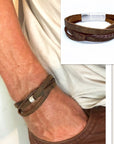 Mens Bracelet, Leather Wrap Bracelet, Mens bracelet, Boho Bracelet Gift For Men, Fathers day Gift, Personalised leather Bracelet Papa