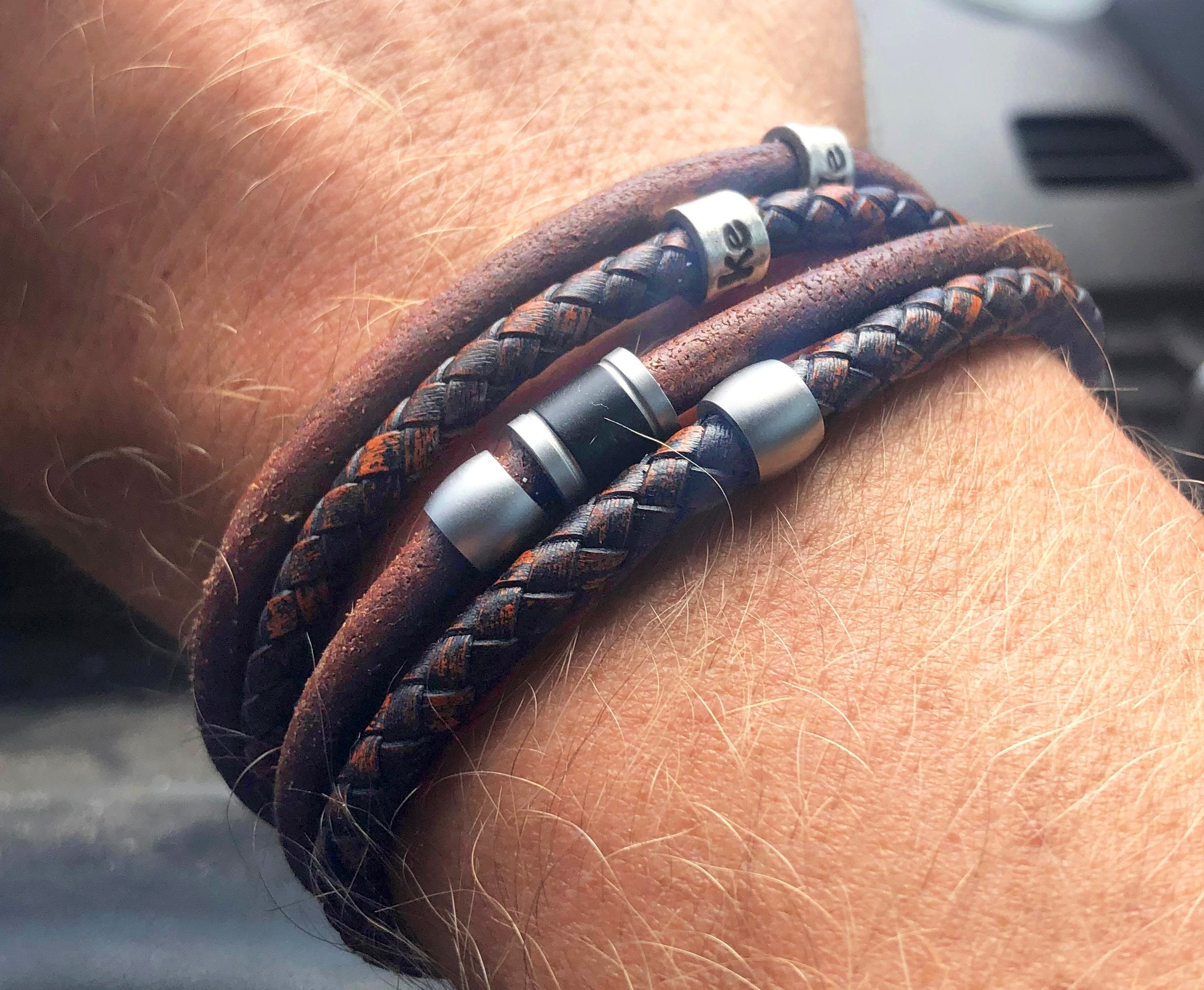 Mens Leather Bracelets. Personalized Leather Bracelets for Him – Talisa.com