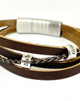 Mens Bracelet, Leather Wrap Bracelet, Mens bracelet, Boho Bracelet Gift For Men, Fathers day Gift, Personalised leather Bracelet Papa