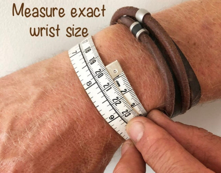 Double Wrap Leather Bracelet, Viking Leather Bracelet Homme, Mens Leather Wrap Bracelet, Personalised Leather Custom Name Bracelet