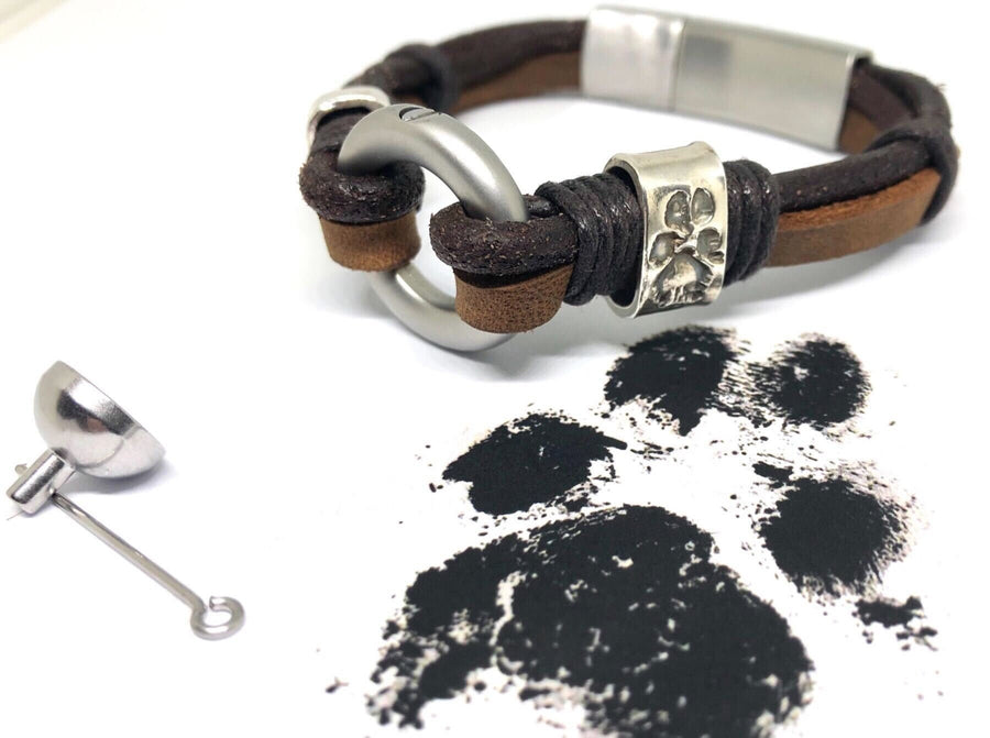 Timeless Keepsake: Black Leather Cords Cremation Jewelry Bracelet, Heart-Shaped Urn Ashes Bracelet, Memorial Jewelry Keepsake,
